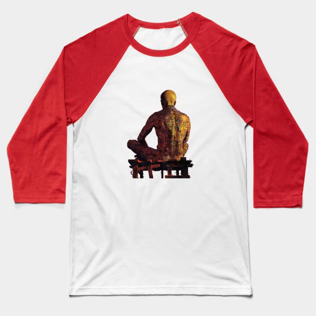 Illustrated man Baseball T-Shirt by Dundua